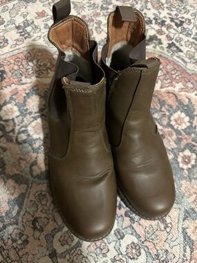 Faux Brown Leather Chelsea Boots